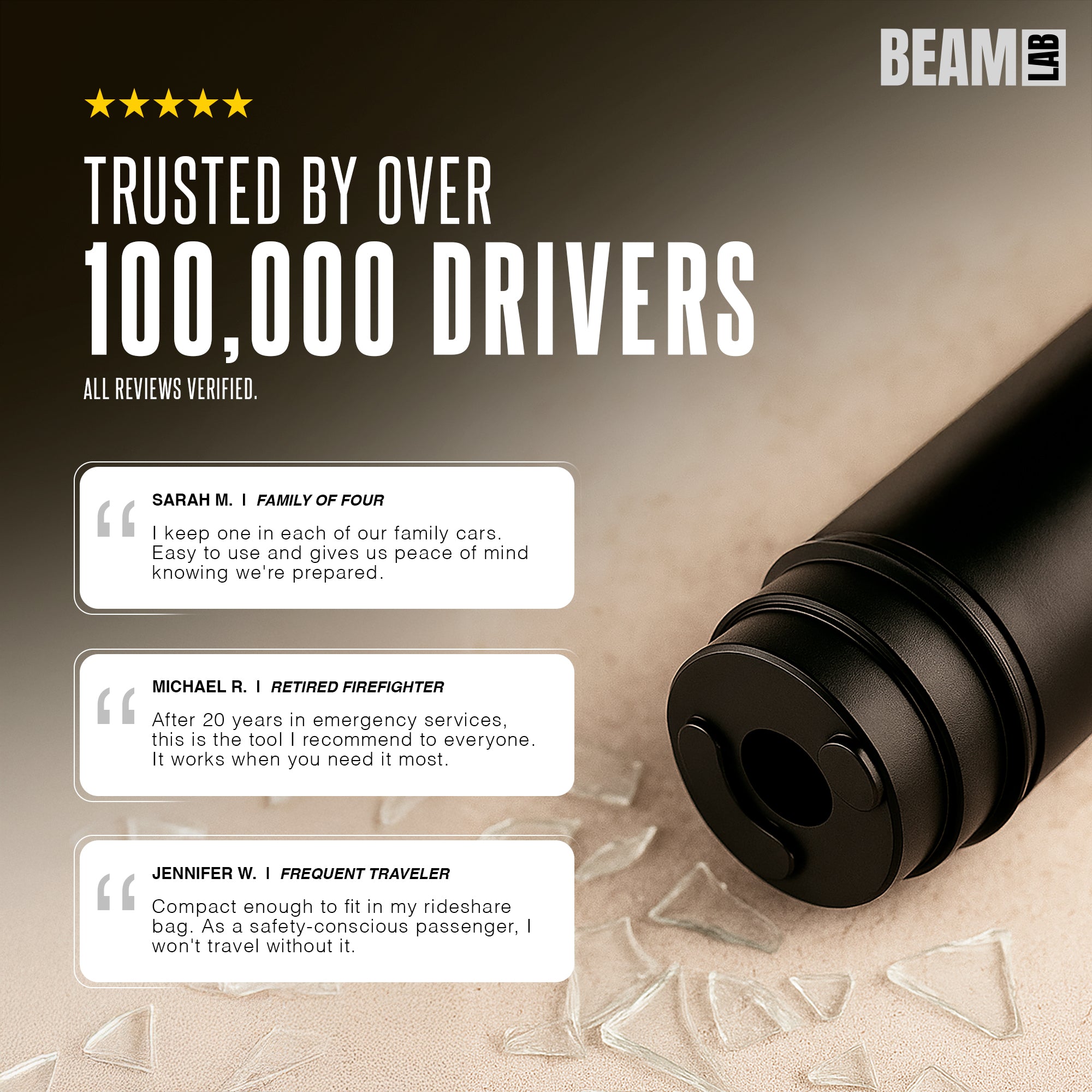 Safety Hammer — Spring-Loaded Car Escape Tool | BEAM Lab