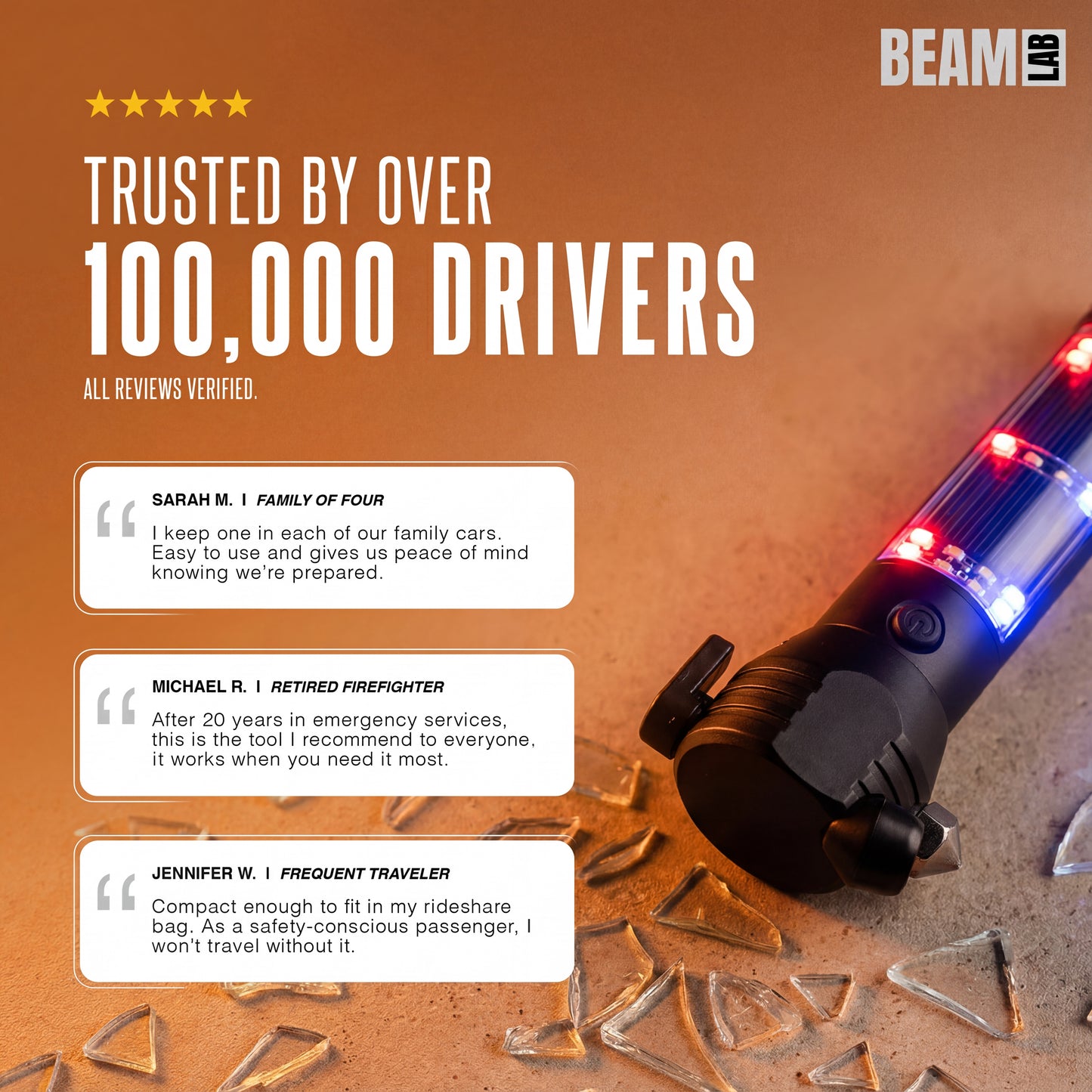 Ultimate Safety Hammer | 8-in-1 Emergency Escape Tool